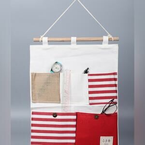Set of 2 Red & White Hanging Storage Organizers. Can use indoors or in the car.